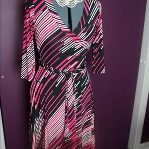 Size small DVF vibes Barbie pink faux wrap dress